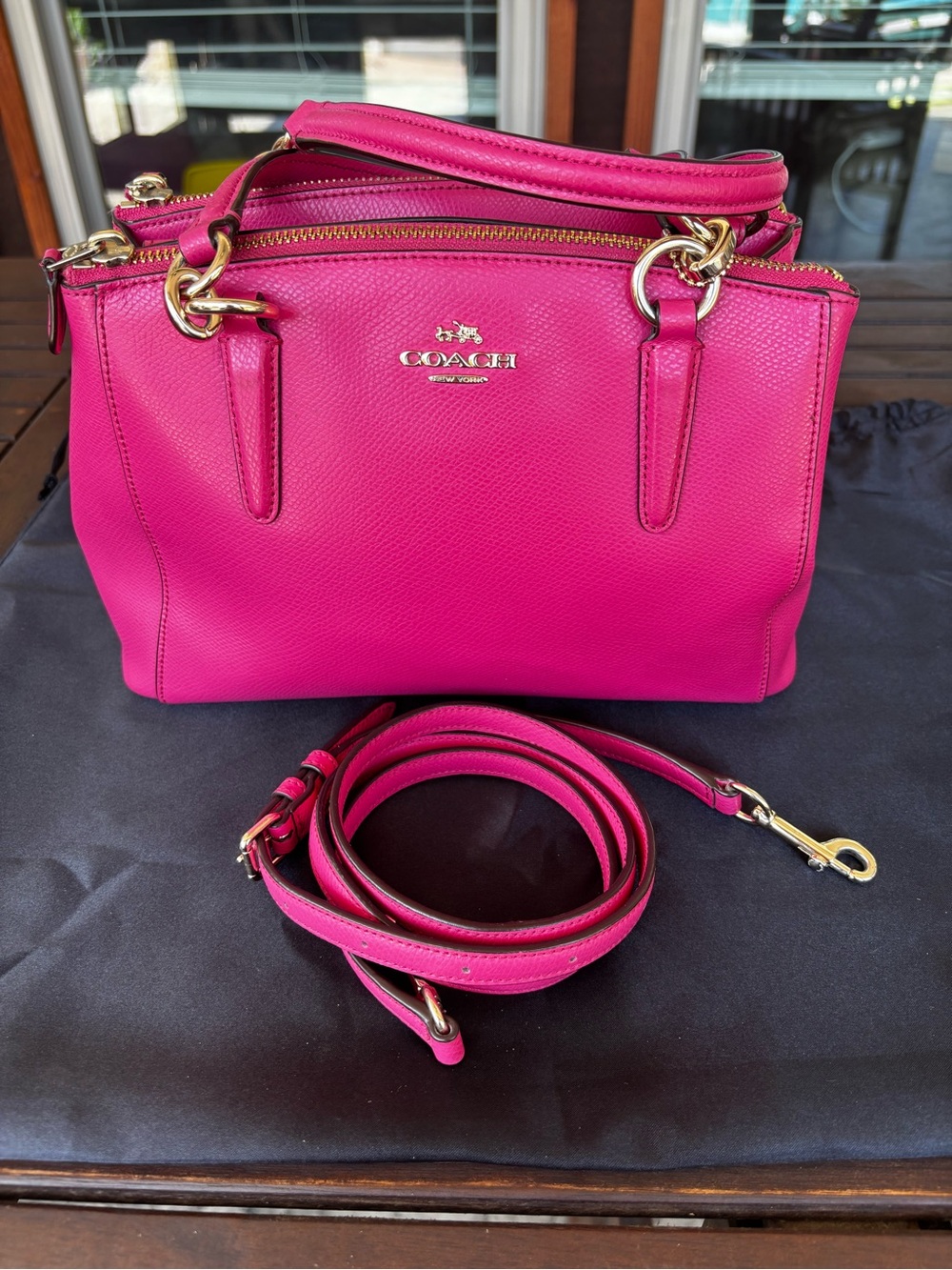 Coach Mini Brooke Carryall Pink Pebbled Leather Crossbody Satchel F57521 - Picture 10 of 10
